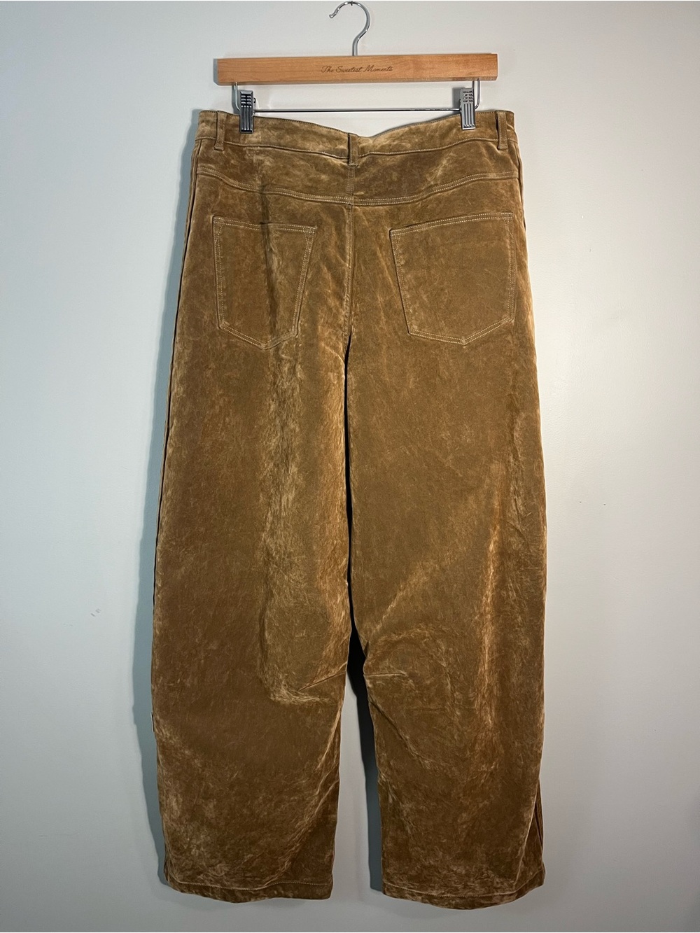 Women's Adidas Adibreak Velvet Brown Brushed Twill Pant JY2395 Size 3232 - Picture 5 of 12